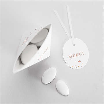 Boîte de dragées baptême subtil tressage étui - Intérieur de la boîte