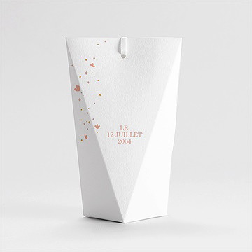 Boîte de dragées baptême subtil tressage étui - Dos de la boîte