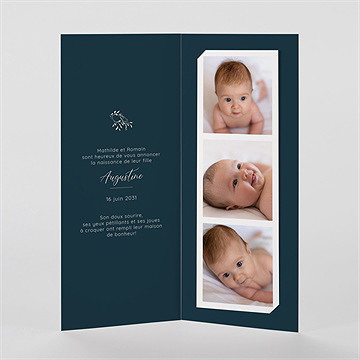 Faire-part naissance scène de vie photomaton - Intérieur du faire-part