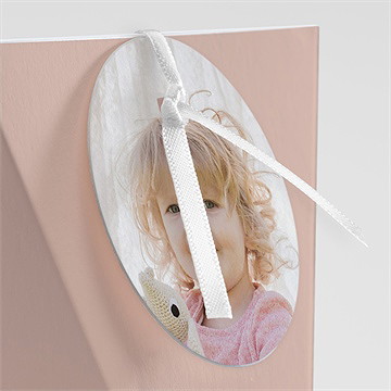 Boîte de dragées baptême rose thé étui - Détail de la boîte