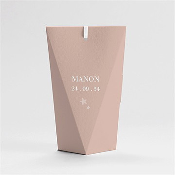 Boîte de dragées baptême rose thé étui - Dos de la boîte