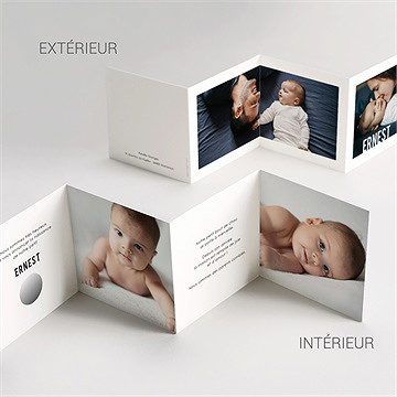 Faire-part naissance horizon accordéon - Intérieur du faire-part
