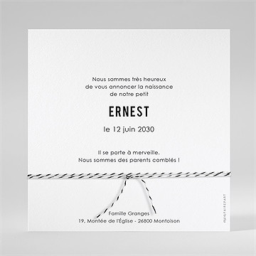 Faire-part naissance horizon ensemencée - Dos de la carte