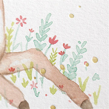 Faire-part naissance a l'ombre du faon rond - Marquage à chaud OR