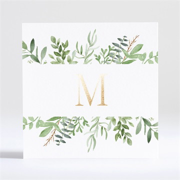 Faire-part communion illustration végétale dorure