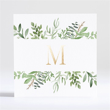 Faire-part communion illustration végétale dorure