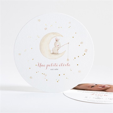Faire-part naissance pêcheur d'étoile dorure