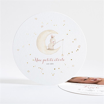 Faire-part naissance pêcheur d'étoile dorure
