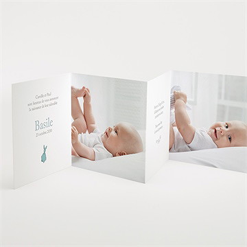 Faire-part naissance douce sieste accordéon - Devant du faire-part