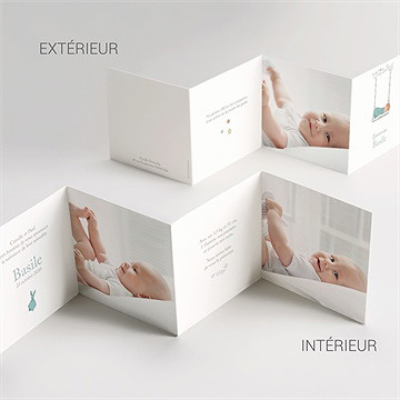 Faire-part naissance douce sieste accordéon - Vue d'ensemble