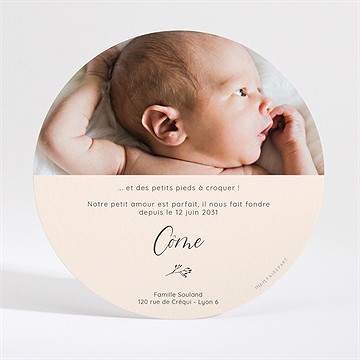 Faire-part naissance mon petit nounours dorure - Dos du faire-part