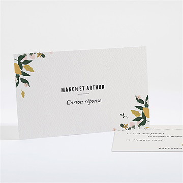 Carton réponse mariage vintage champetre