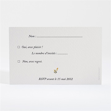 Carton réponse mariage vintage champetre - Dos du carton