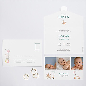 Faire-part naissance la fanfare pochette enveloppe - Vue d'ensemble