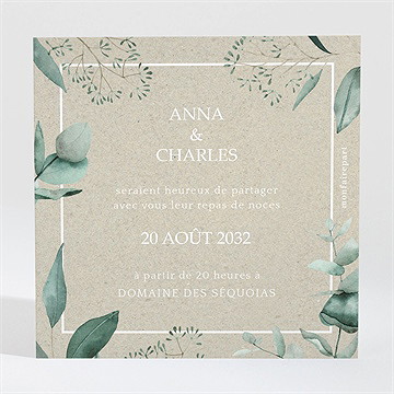 Carton d'invitation mariage intimité