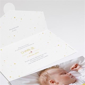 Faire-part naissance en jaune toute! enveloppe - Intérieur du faire-part