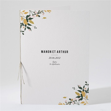 Livret de messe mariage vintage champetre pocketfold