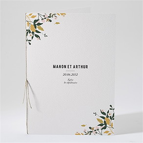 Livret de messe mariage vintage champetre