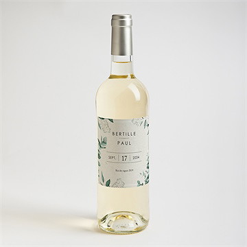 Etiquette de bouteille mariage sauvage - Mise en situation