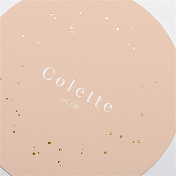 Faire-part naissance nuances de cuivre dorure - Détail du faire-part