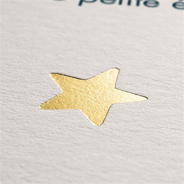 Faire-part naissance petit astre dorure - Marquage à chaud OR