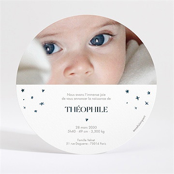 Faire-part naissance petit astre dorure - Dos du faire-part