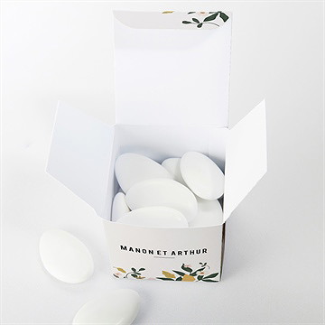 Boîte de dragées mariage vintage champetre - Intérieur de la boîte