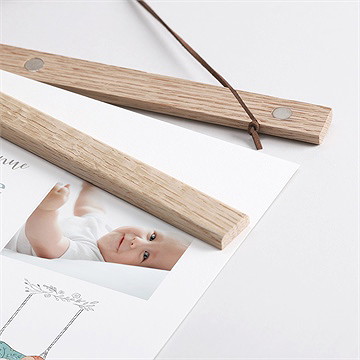 Affiche naissance douce sieste - Détail des supports en bois