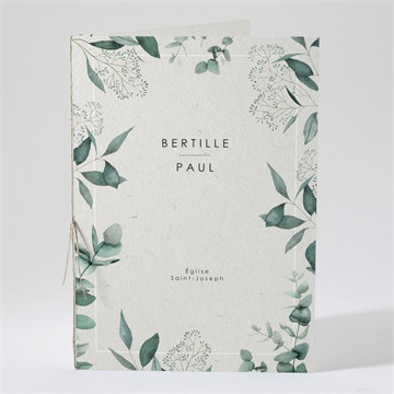 Livret de messe mariage sauvage pliée