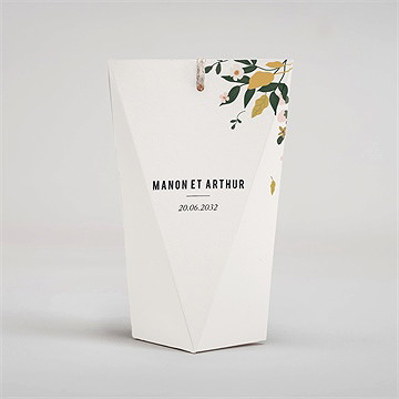 Boîte surprise mariage vintage champetre - Dos de la boîte