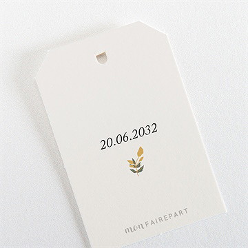 Etiquette mariage vintage champetre - Dos de l'étiquette