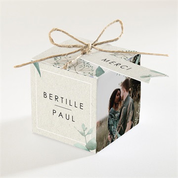 Boîte de dragées mariage sauvage pliée