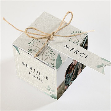 Boîte de dragées mariage sauvage - Dessus de la boîte