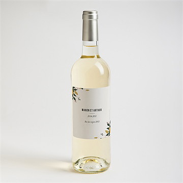 Etiquette de bouteille mariage vintage champetre - Mise en situation