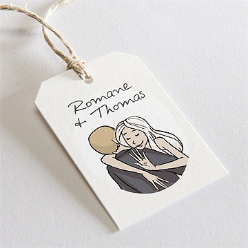 Etiquette mariage mariés illustrés