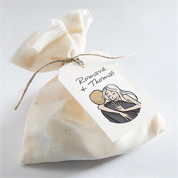 Etiquette mariage mariés illustrés - Mise en situation