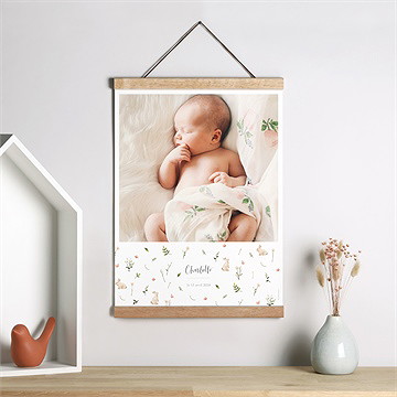 Affiche naissance champetre - Mise en situation