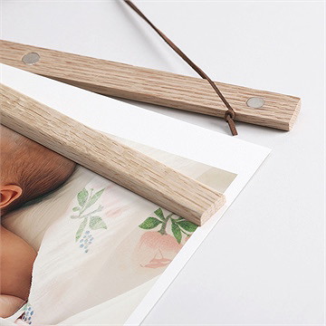 Affiche naissance champetre - Détail des supports en bois