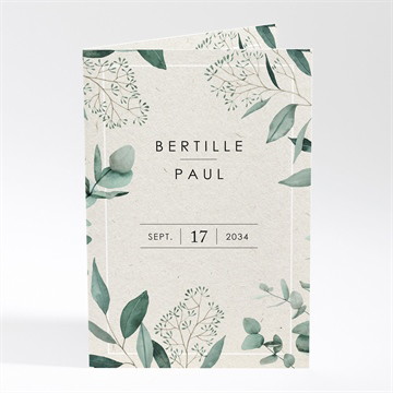 Menu mariage sauvage pliée