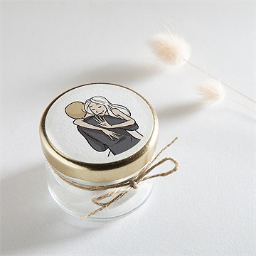 Sticker mariage mariés illustrés - Mise en situation