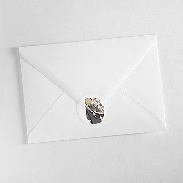 Sticker mariage mariés illustrés - Mise en situation