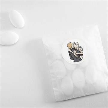 Sticker mariage mariés illustrés - Mise en situation