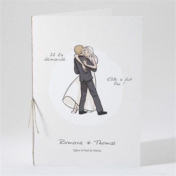 Livret de messe mariage mariés illustrés