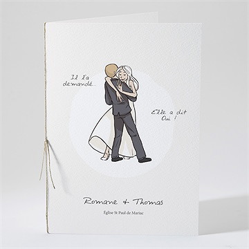 Livret de messe mariage mariés illustrés