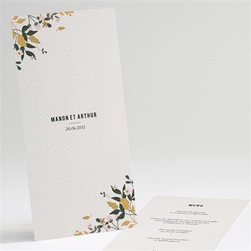 Menu mariage vintage champetre pocketfold