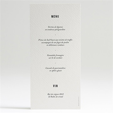 Menu mariage vintage champetre - Dos du menu