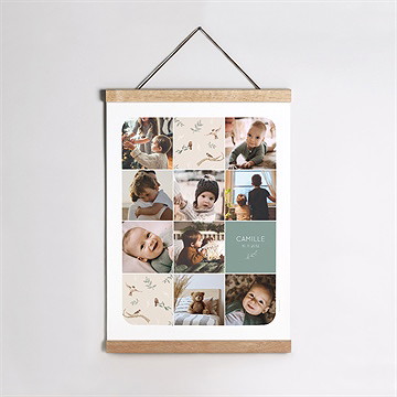 Affiche naissance sur un arbre perché