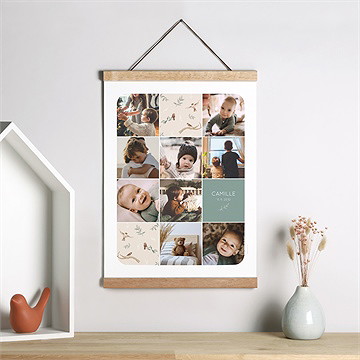 Affiche naissance sur un arbre perché - Mise en situation