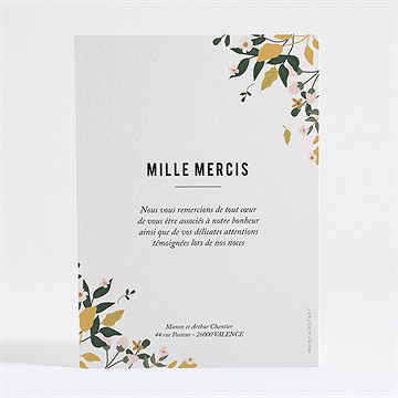 Remerciement mariage vintage champetre - Dos de la carte