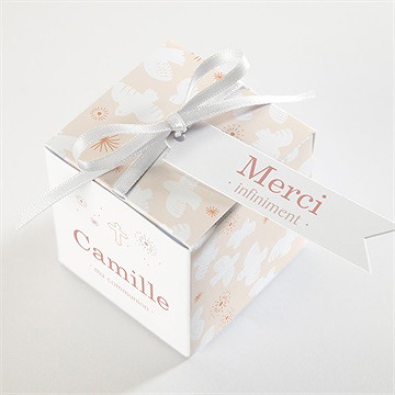 Boîte de dragées communion toujours plus haut - Dessus de la boîte